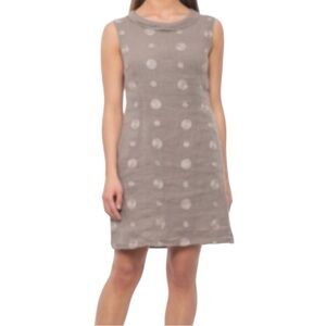 Lina Tomei Women’s Linen Knee Length Sleeveless Shift Dress ‎ Sz M